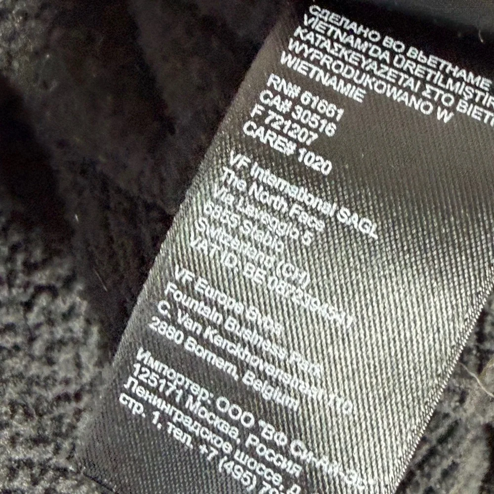 The North Face TekwarMens Black Waffle Knit‎ Quarter Zip Fleece Pullover XL